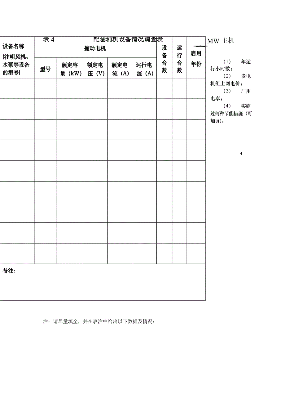 企业节能减排基础数据调查表_第4页