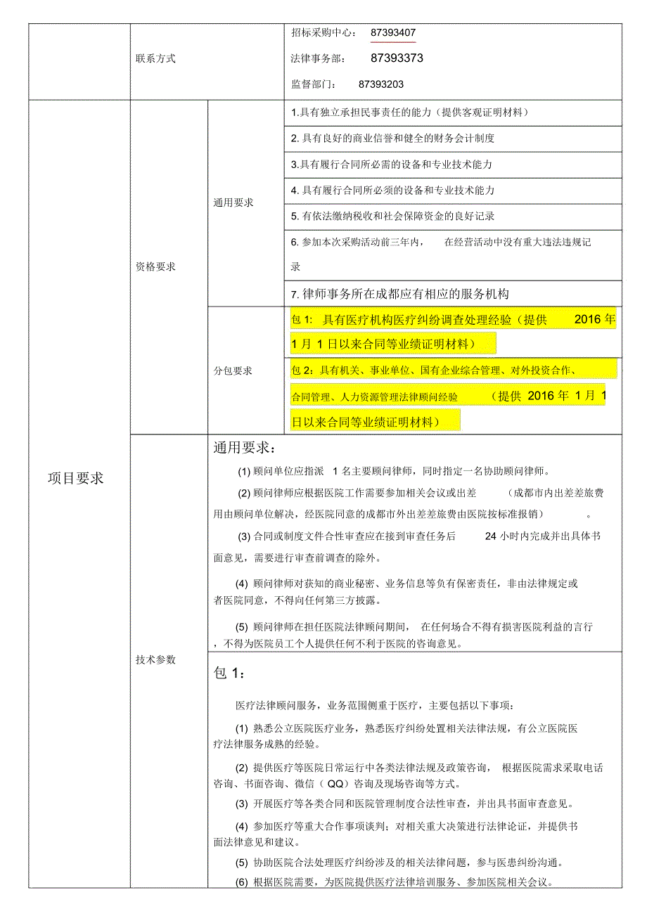 四川人民医院法律顾问服务TY20190063项目比选_第2页