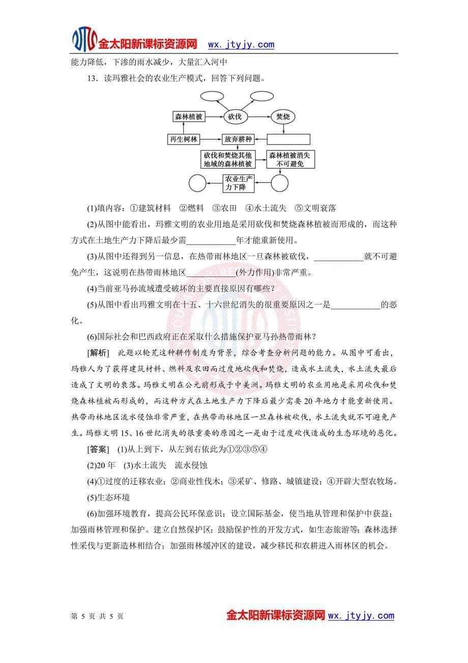 22森林的开发和保护每课一练人教版必修3_第5页