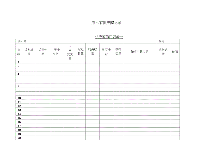 供应商信用记录卡_第1页