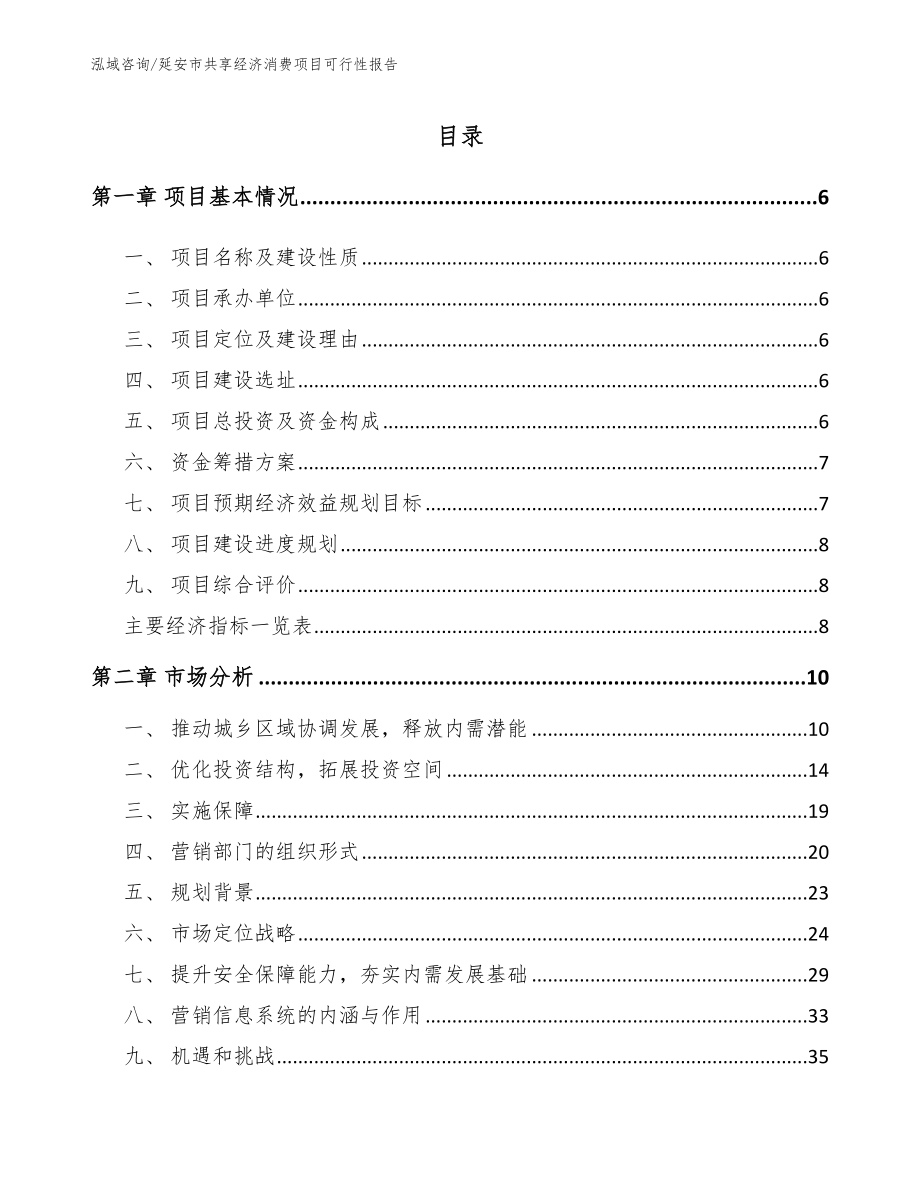 延安市共享经济消费项目可行性报告【模板范文】_第2页