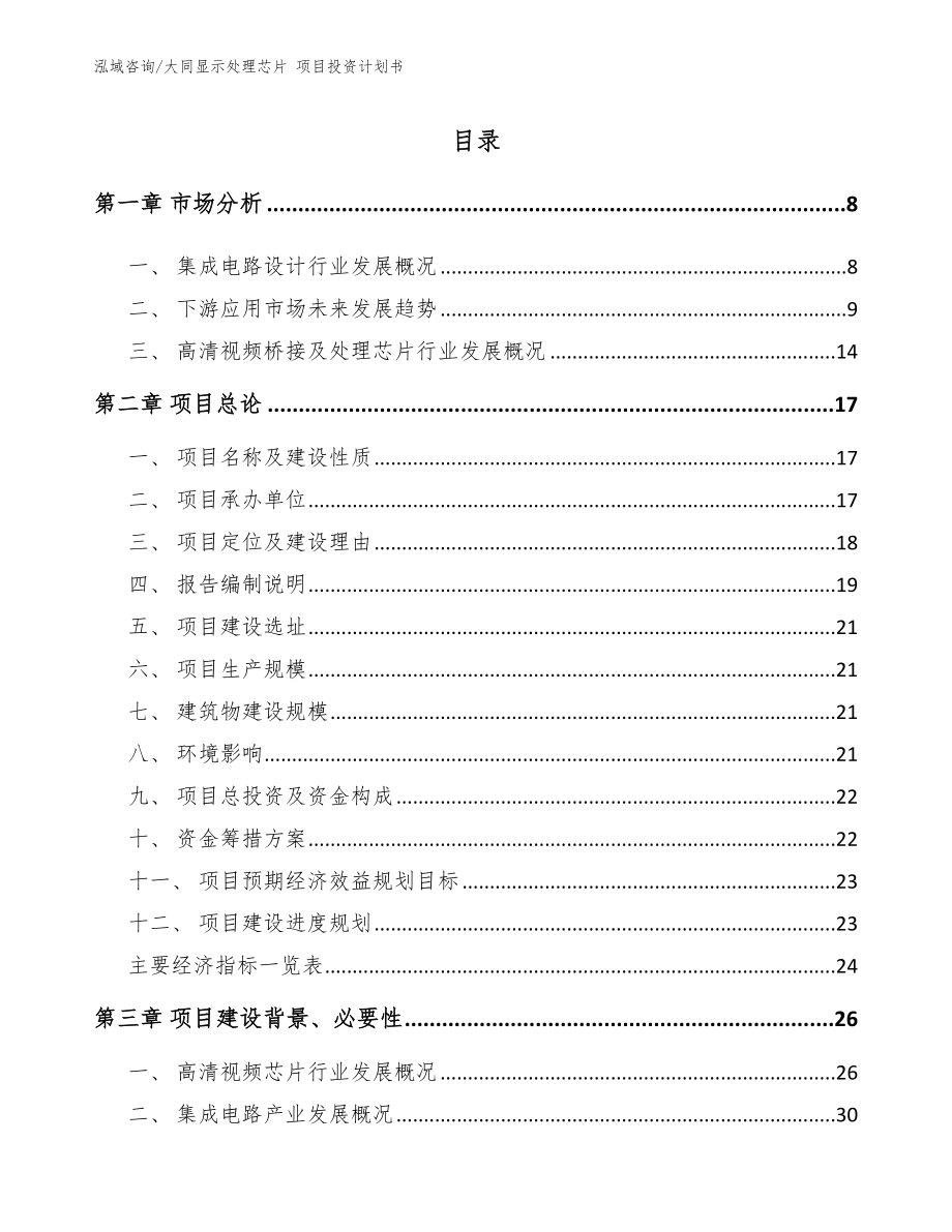 大同显示处理芯片 项目投资计划书_范文_第2页