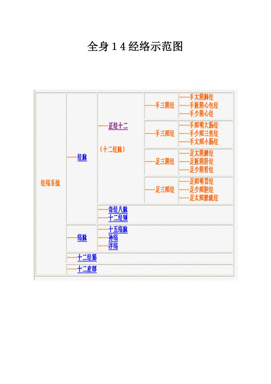 全身14经络示范图(整理打印版)_第1页