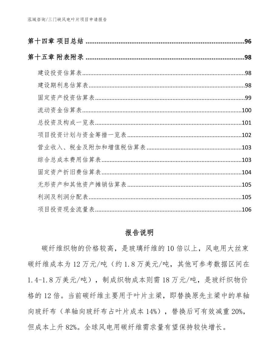 三门峡风电叶片项目申请报告【范文】_第5页