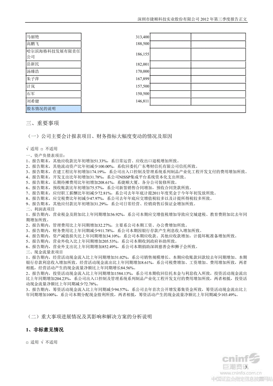 捷顺科技第三季度报告正文_第3页