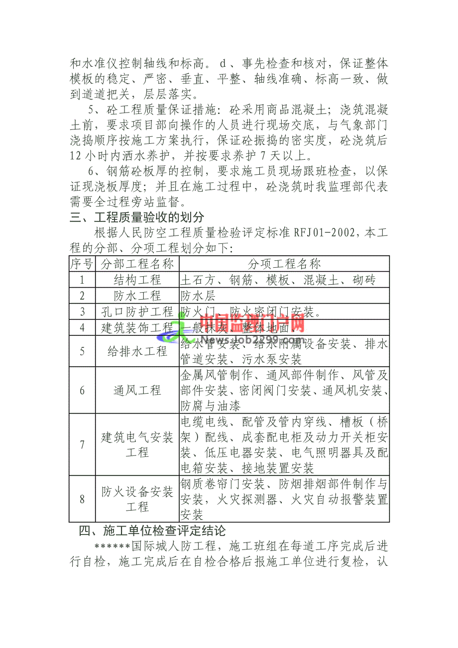 国际城人防工程评估报告人防竣工验收汇报材料(监理)修改_第4页