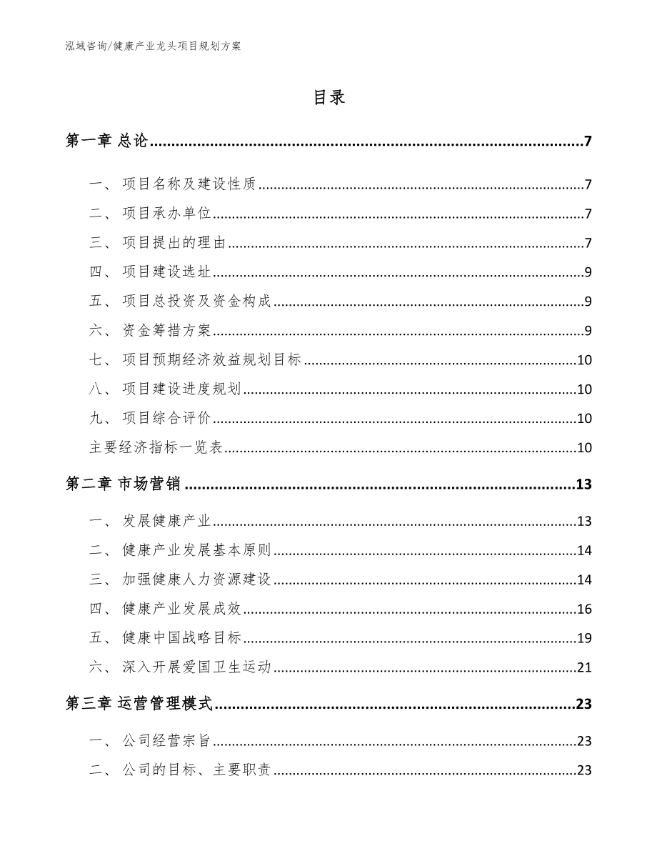 健康产业龙头项目规划方案（参考模板）_第3页