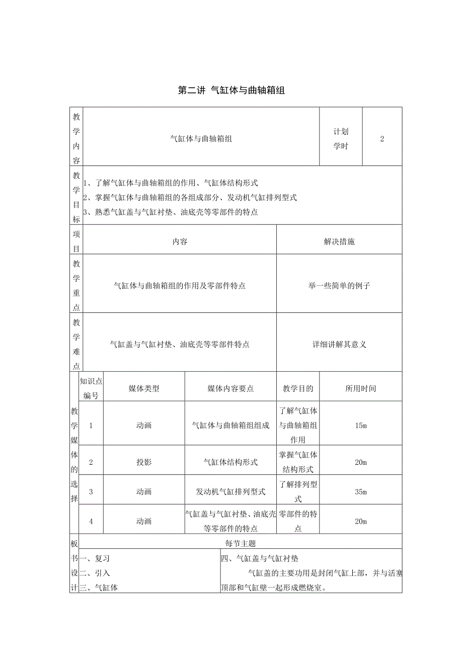 汽车发动机结构与检修教案第二单元 曲柄连杆机构.doc_第3页