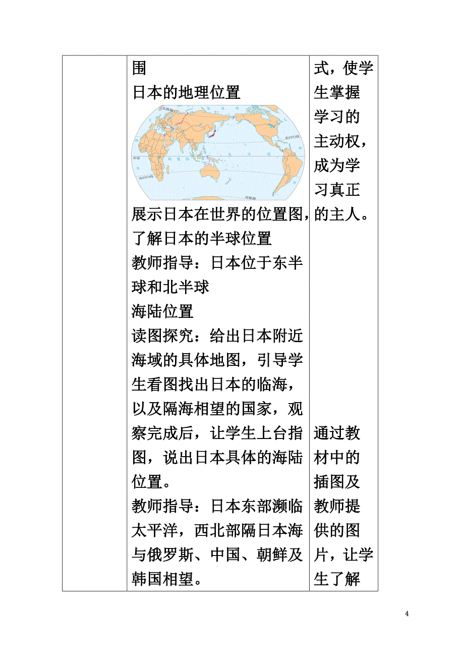 七年级地理下册8.1日本教案1（新版）湘教版_第4页