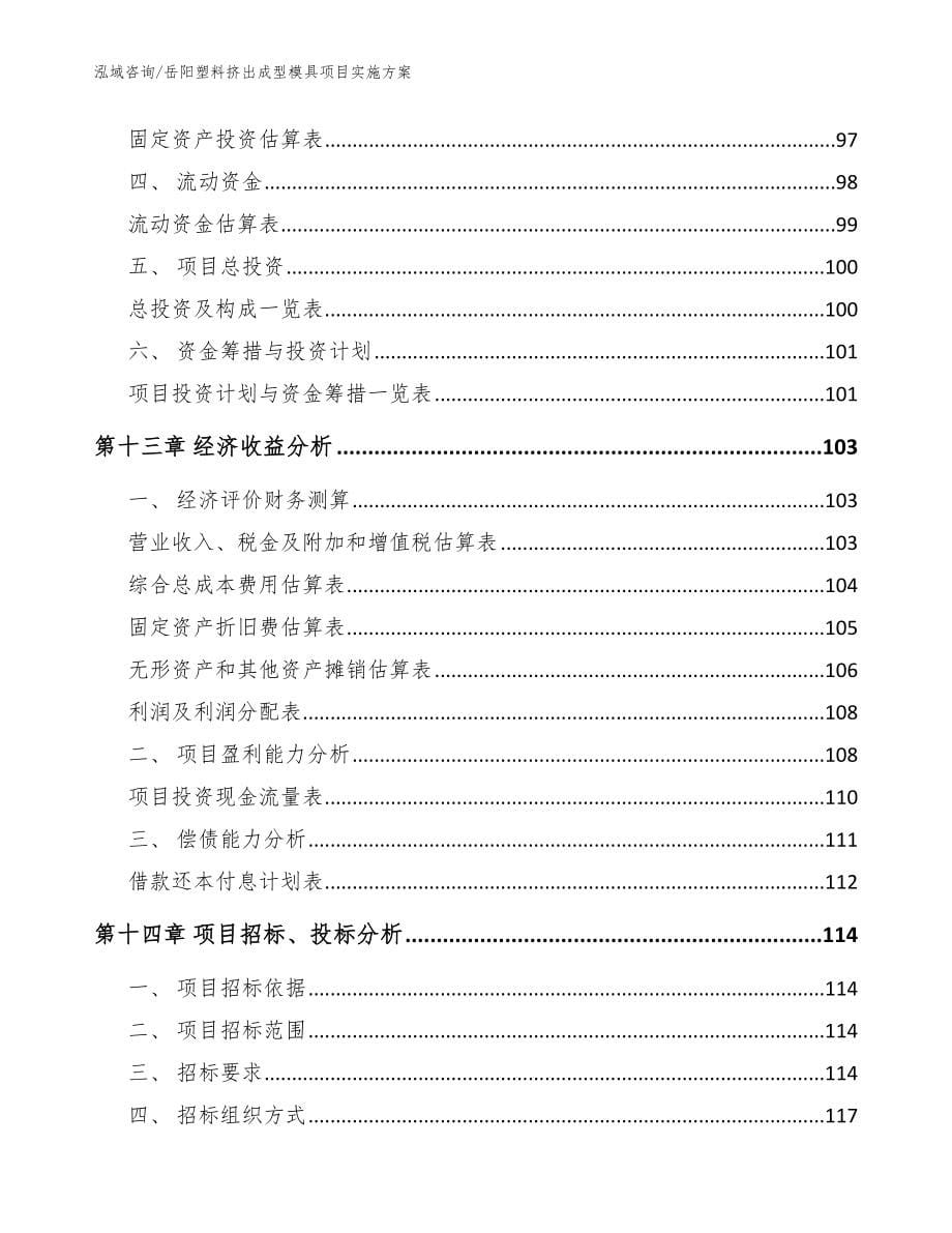 岳阳塑料挤出成型模具项目实施方案_第5页