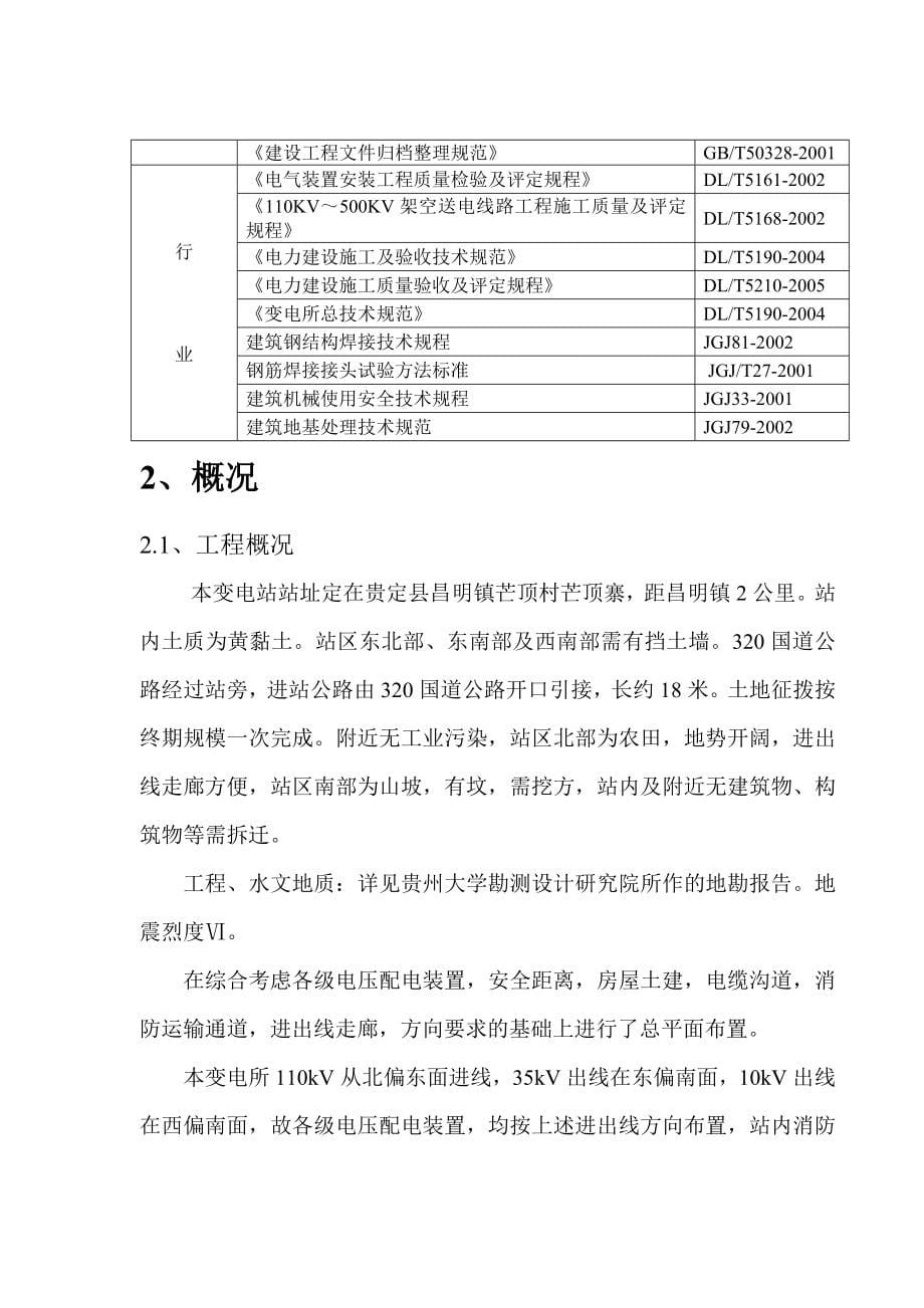 变电所土建工程施工组织设计修_第5页