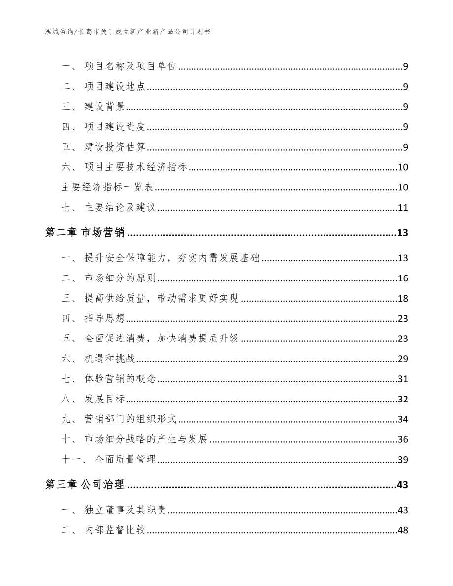 长葛市关于成立新产业新产品公司计划书_第5页