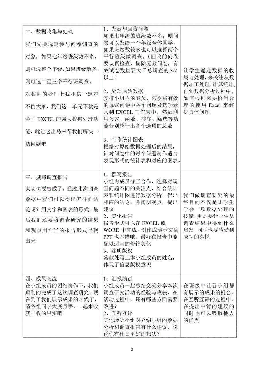 七上信息教案第19课综合实践做调查研究1_第2页