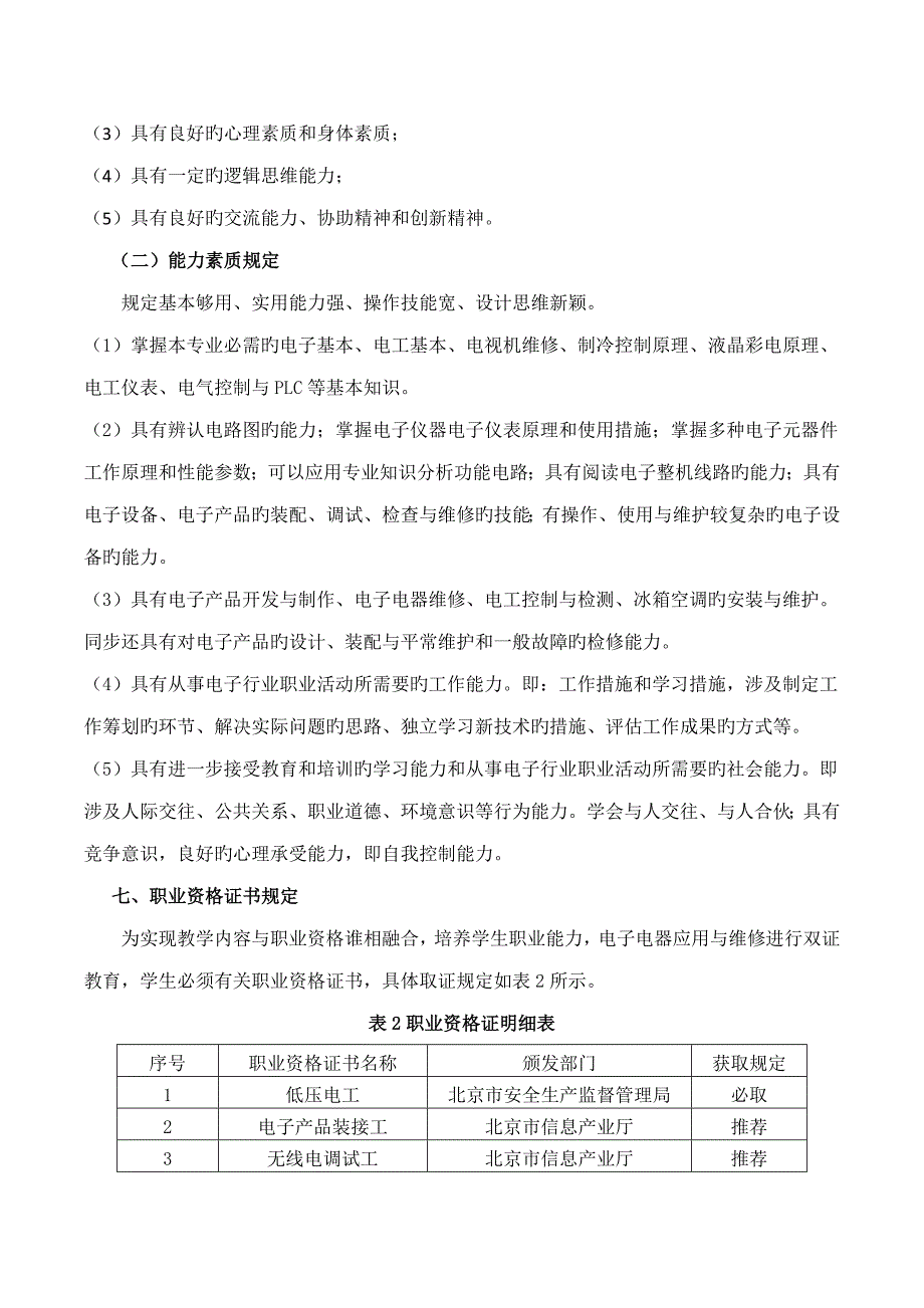 电子电器应用与维修专业人才培养专题方案_第3页