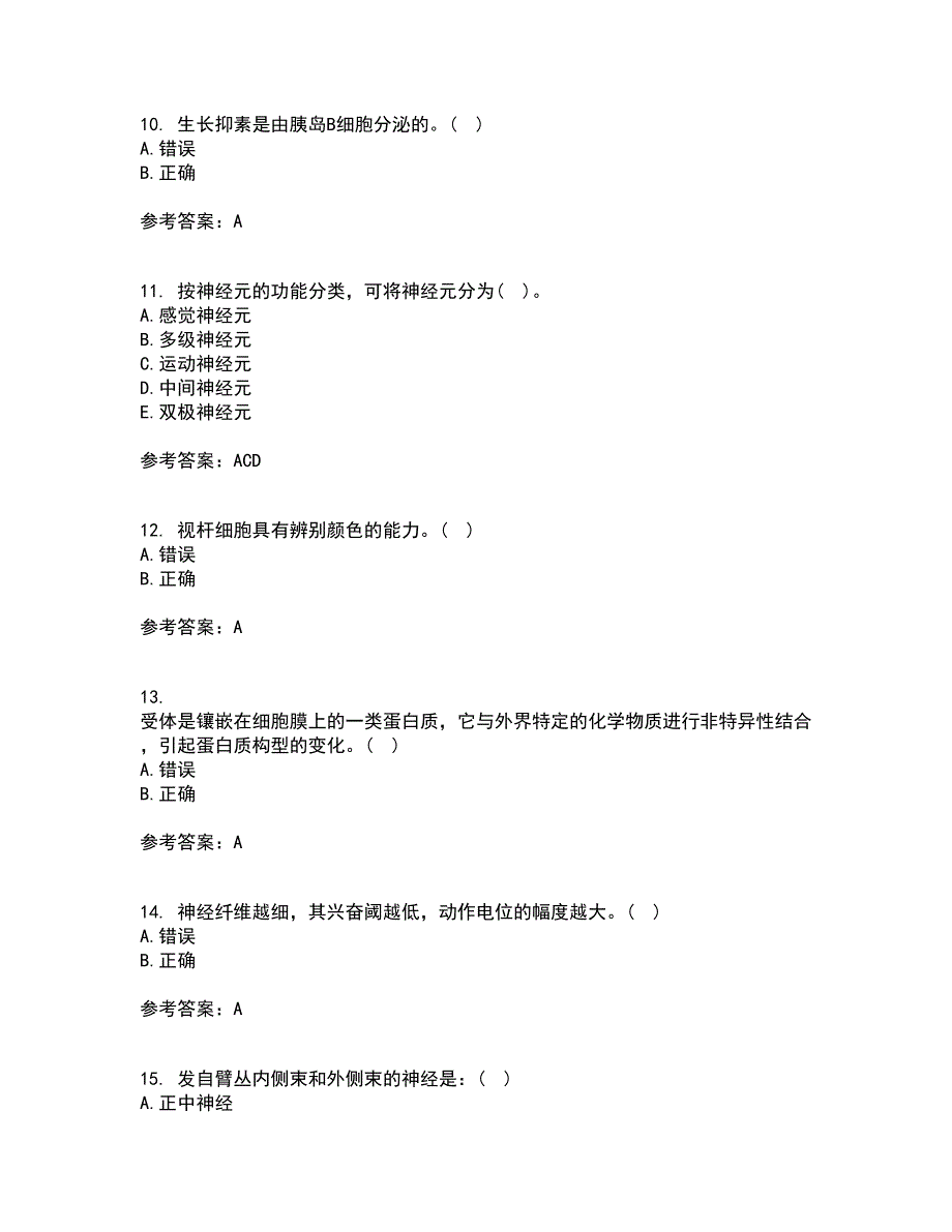 天津大学21春《人体解剖生理学》在线作业二满分答案_47_第3页