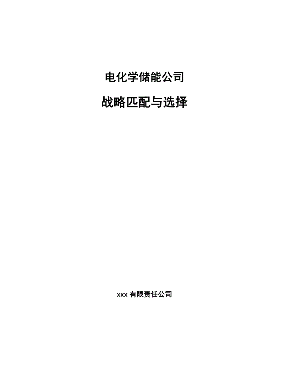 电化学储能公司战略匹配与选择【范文】_第1页