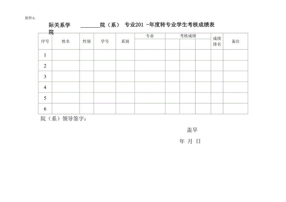 转专业学生考核成绩表_第1页