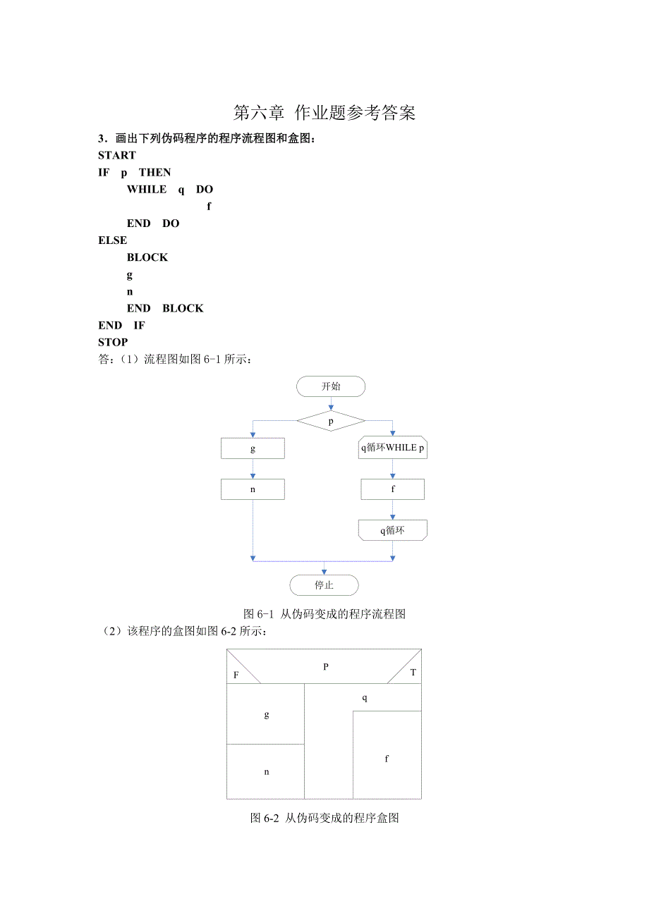 软件工程第6章课后作业参考答案_第1页