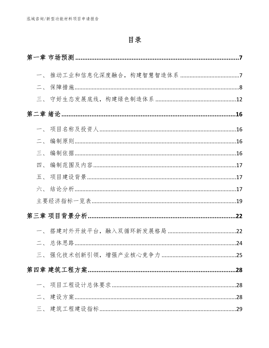 新型功能材料项目申请报告【模板参考】_第1页