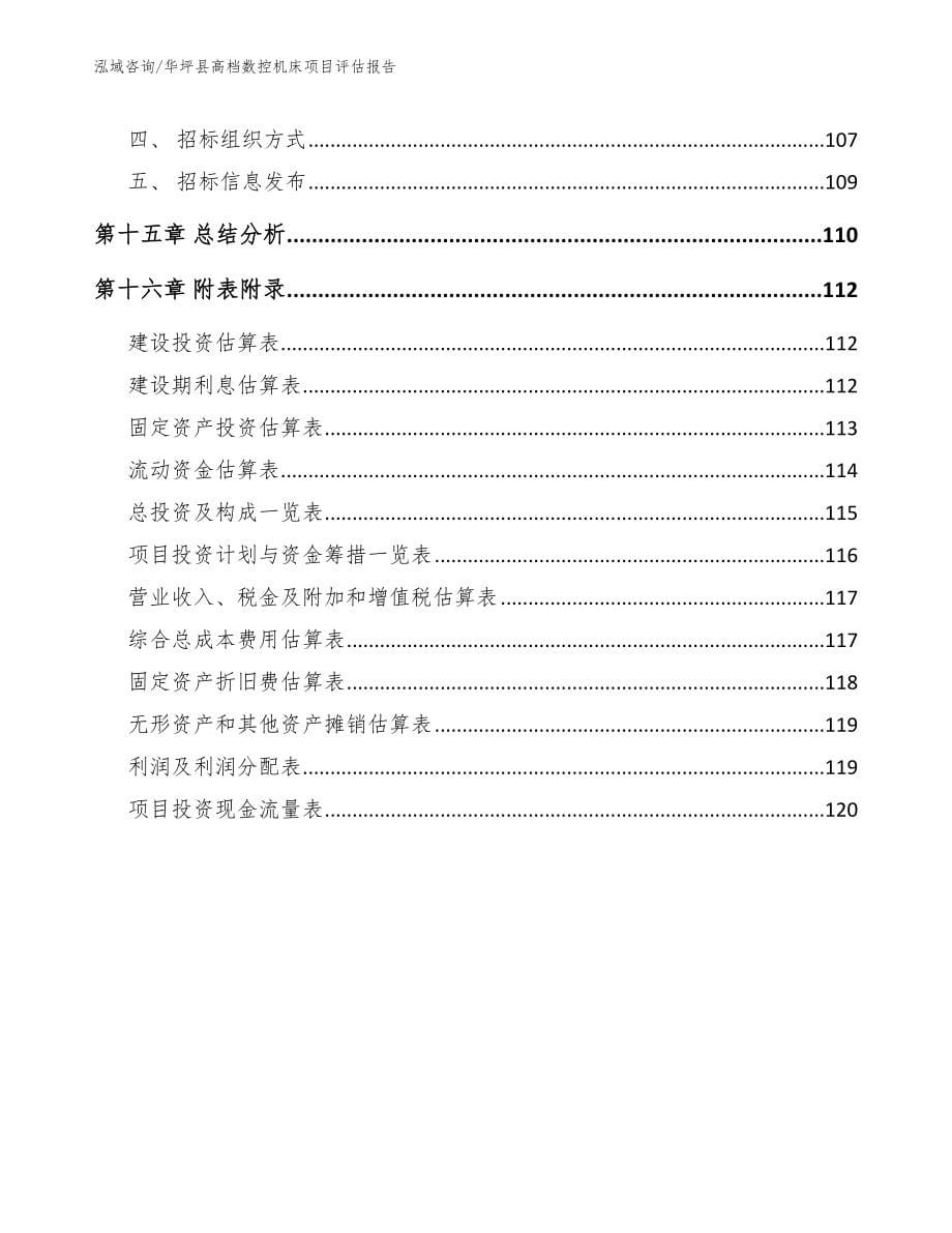 华坪县高档数控机床项目评估报告【参考范文】_第5页