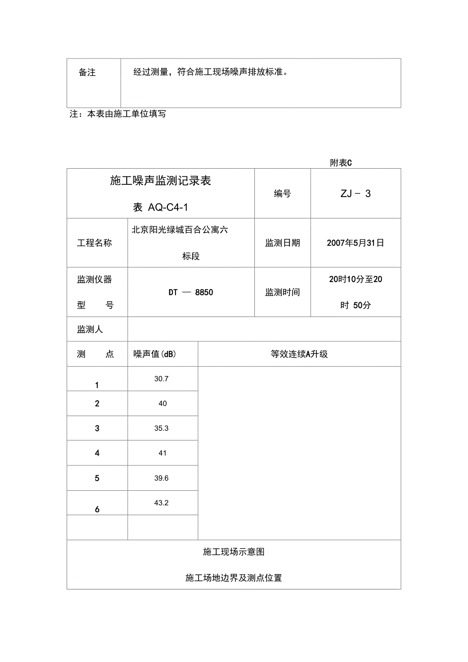 施工噪声监测记录表附表C_第4页