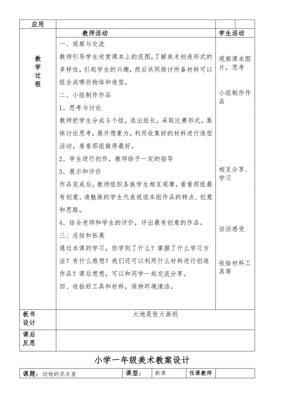 最新2016-2017学年秋季学期广西版小学一年级美术上册教案全册_第5页