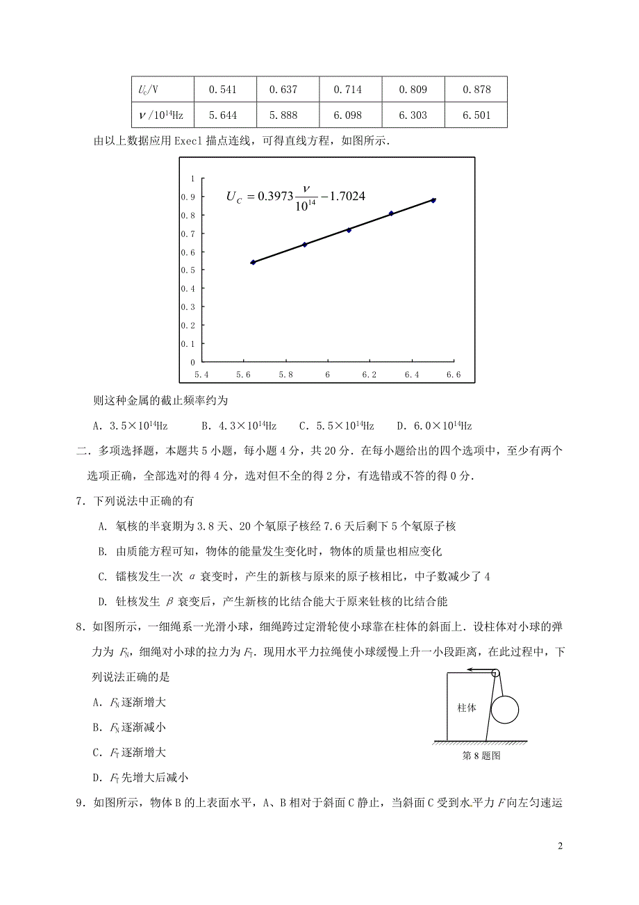 江苏省海安高级中学2018-2019学年高二物理下学期期中试题_第2页