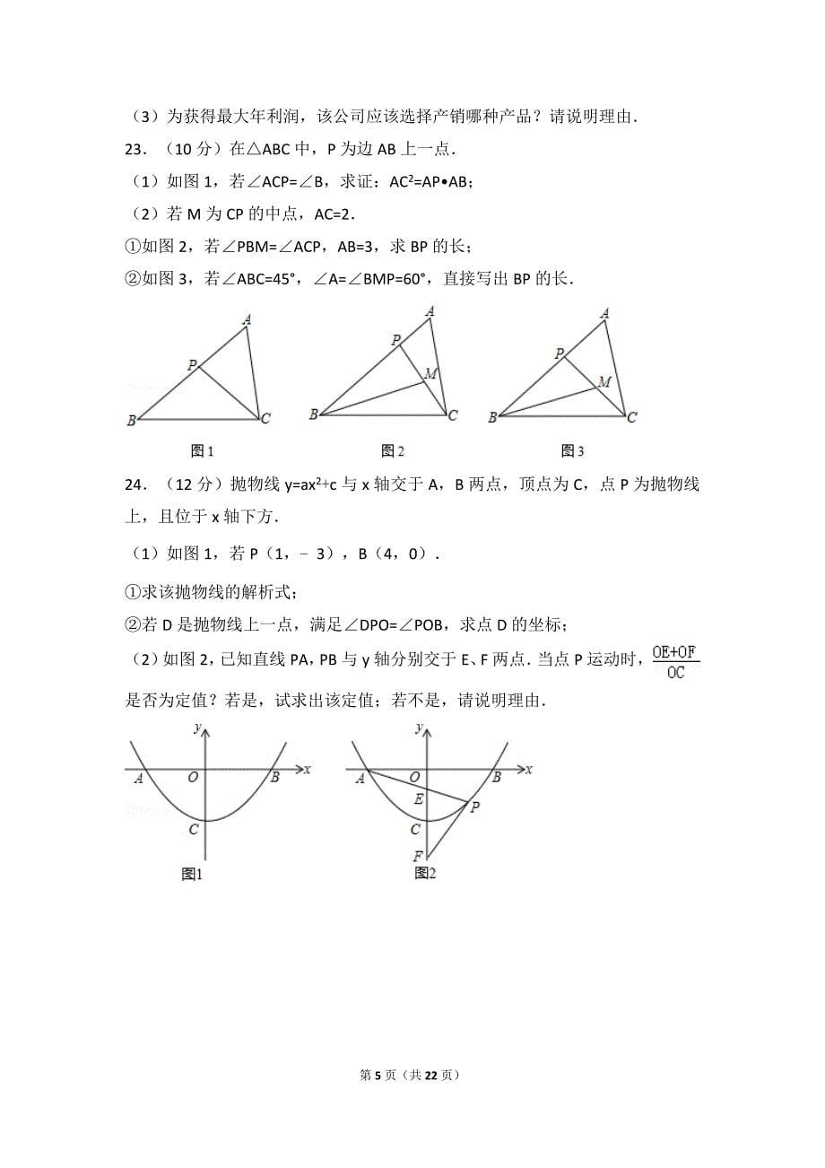 (完整word)2016年湖北省武汉市中考数学试卷(含答案及解析)-推荐文档.doc_第5页