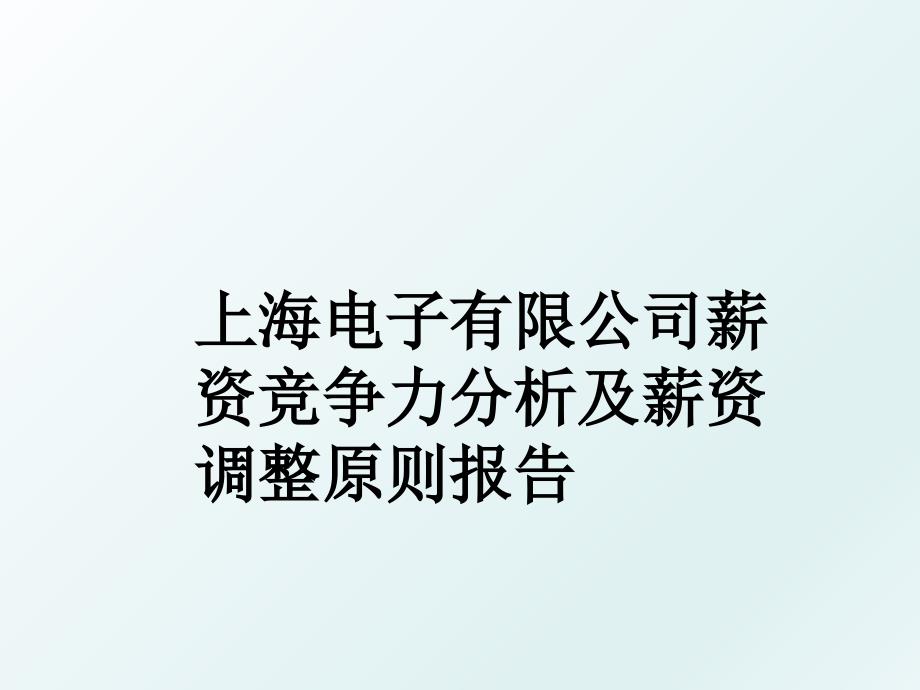 上海电子有限公司薪资竞争力分析及薪资调整原则报告_第1页