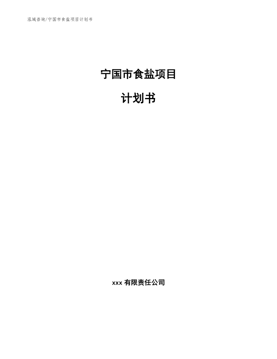 宁国市食盐项目计划书【模板范文】_第1页