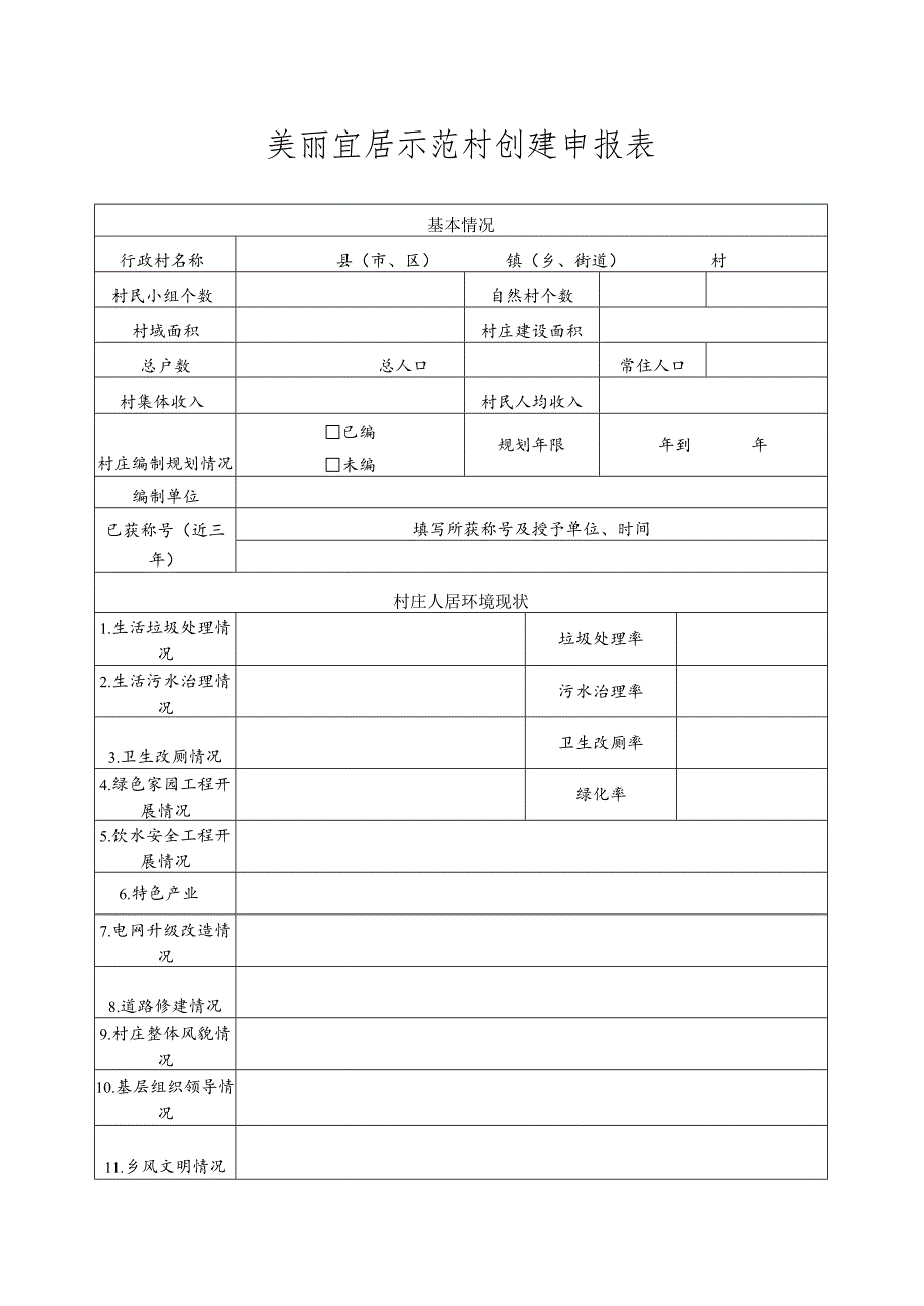 美丽宜居示范村创建申报表_第2页