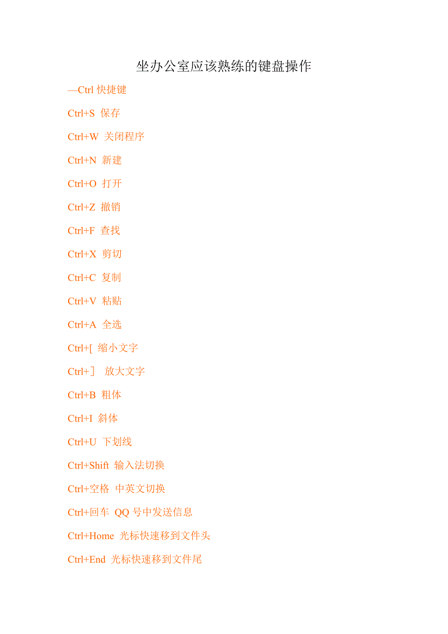 坐办公室应该熟练的键盘操作_第1页