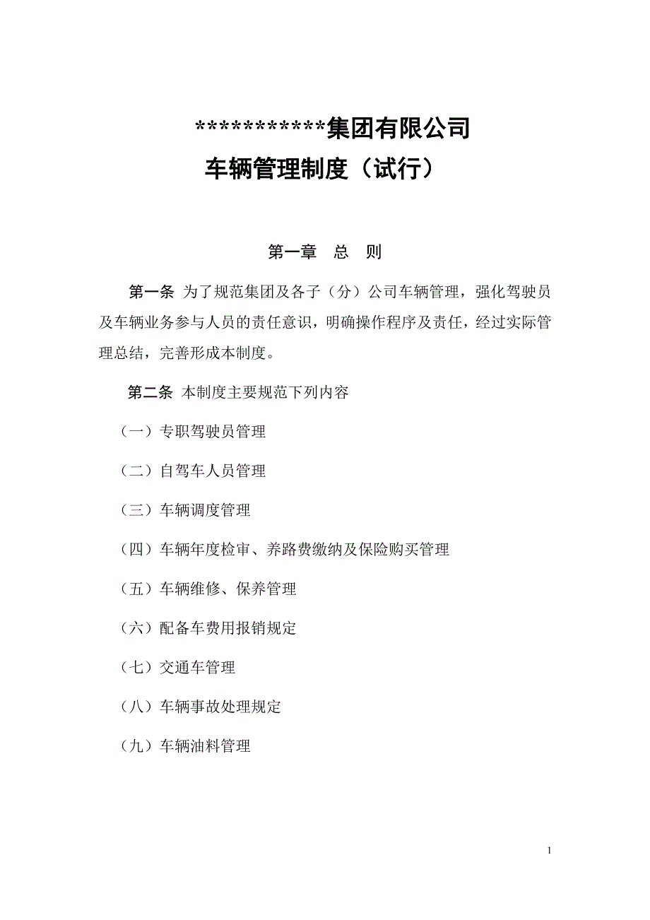 集团车辆管理制度.docx_第1页