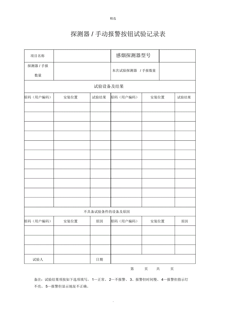 消防维保检查记录表格全解_第4页