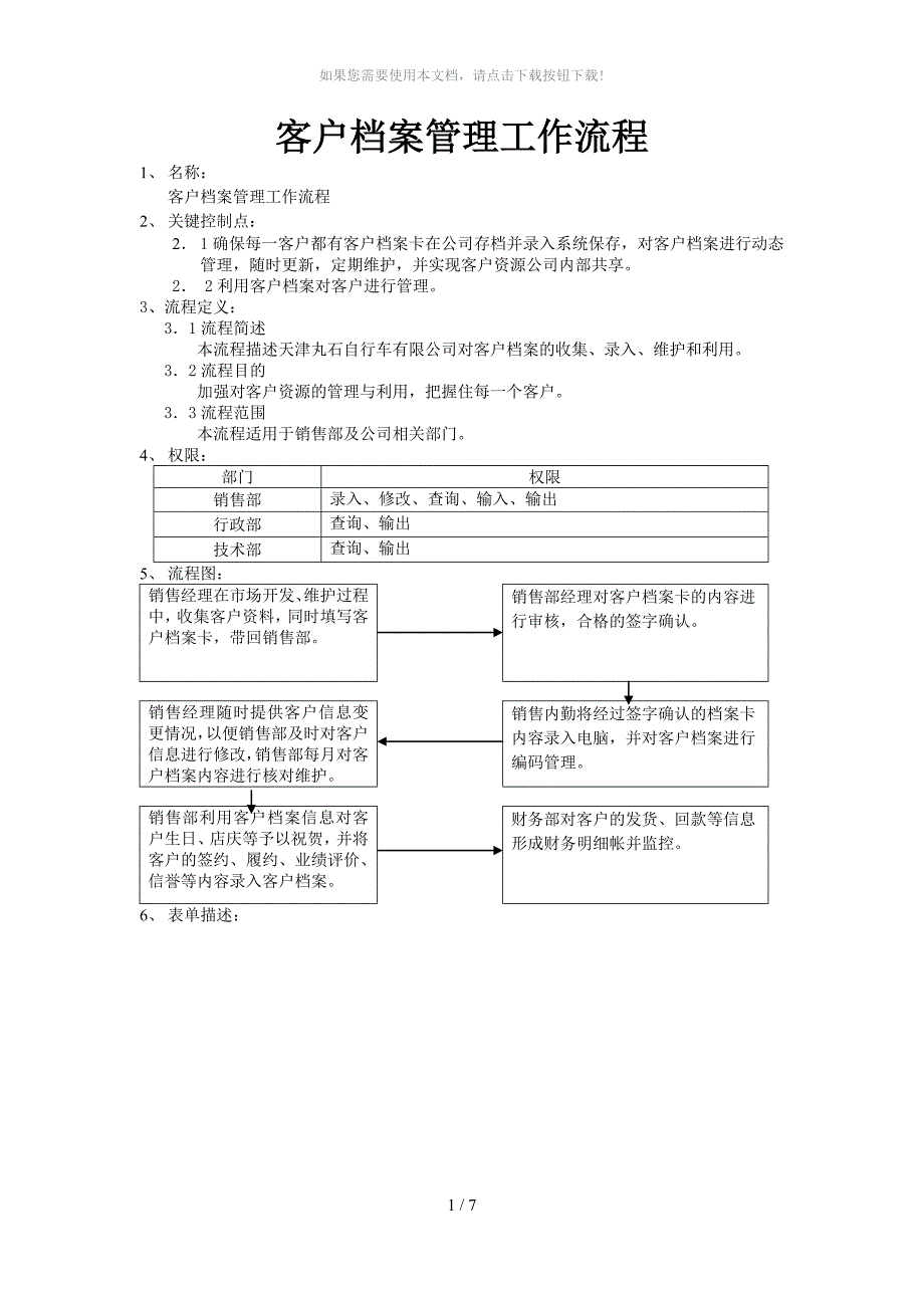 客户档案管理工作流程_第1页