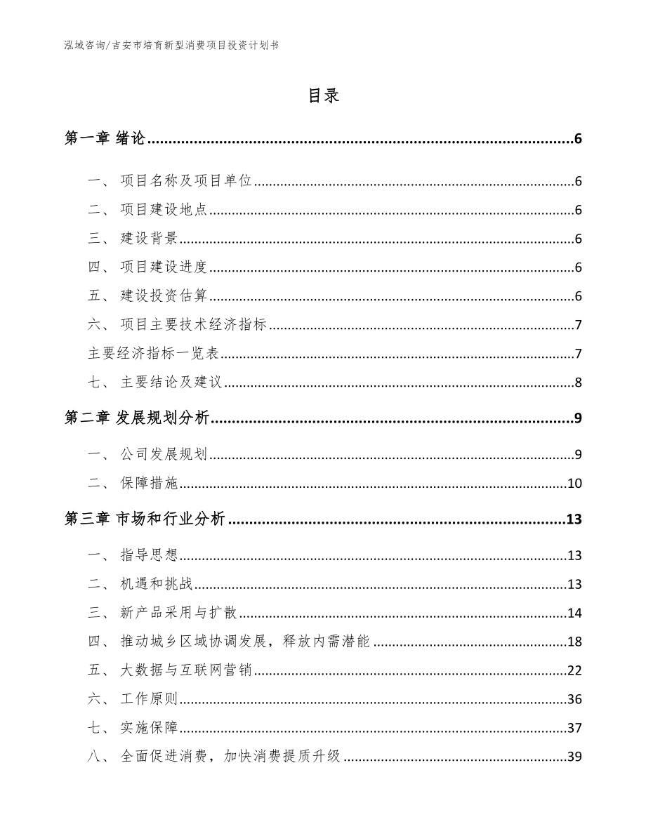 吉安市培育新型消费项目投资计划书【参考模板】_第2页