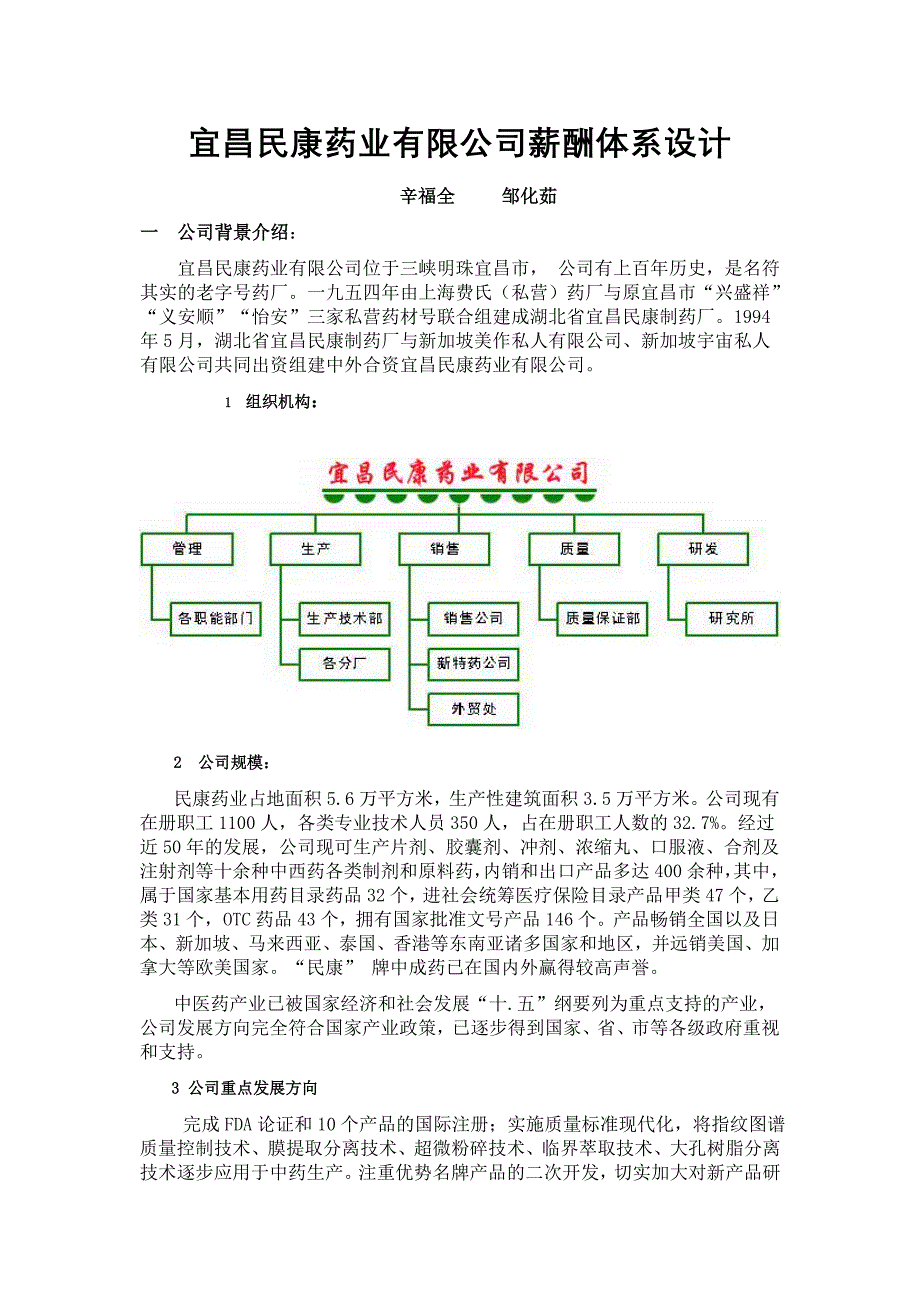 某某药业公司薪酬体系设计_第1页