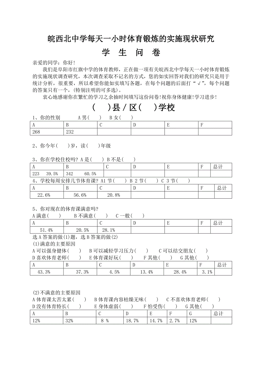 一小时调查问卷统计_第1页