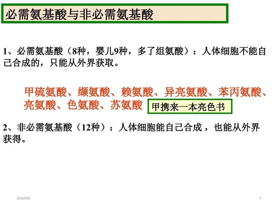 高中生物一轮复习必修一第二章第二节生命活动的主要承担者蛋白质复习(35张)课件_第5页