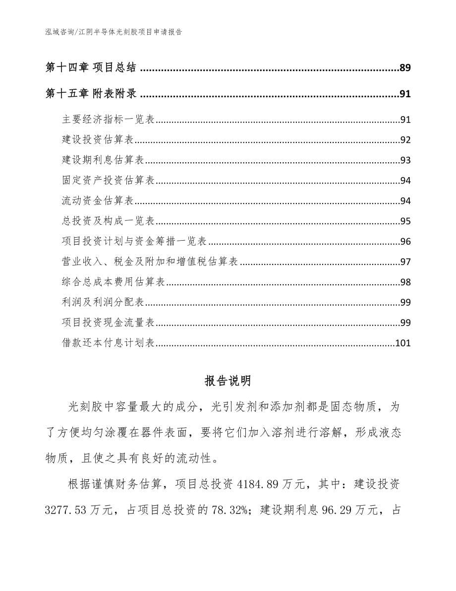 江阴半导体光刻胶项目申请报告（模板）_第5页