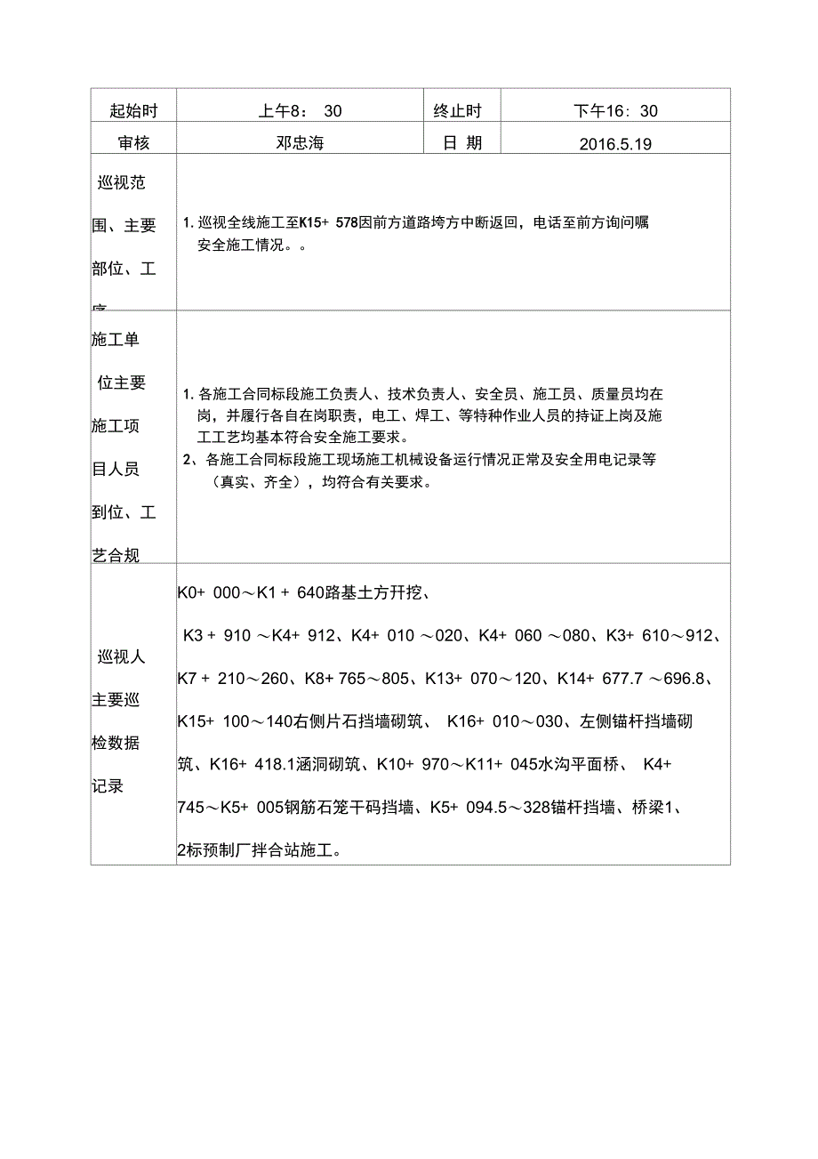 公路工程安全监理巡视记录_第3页