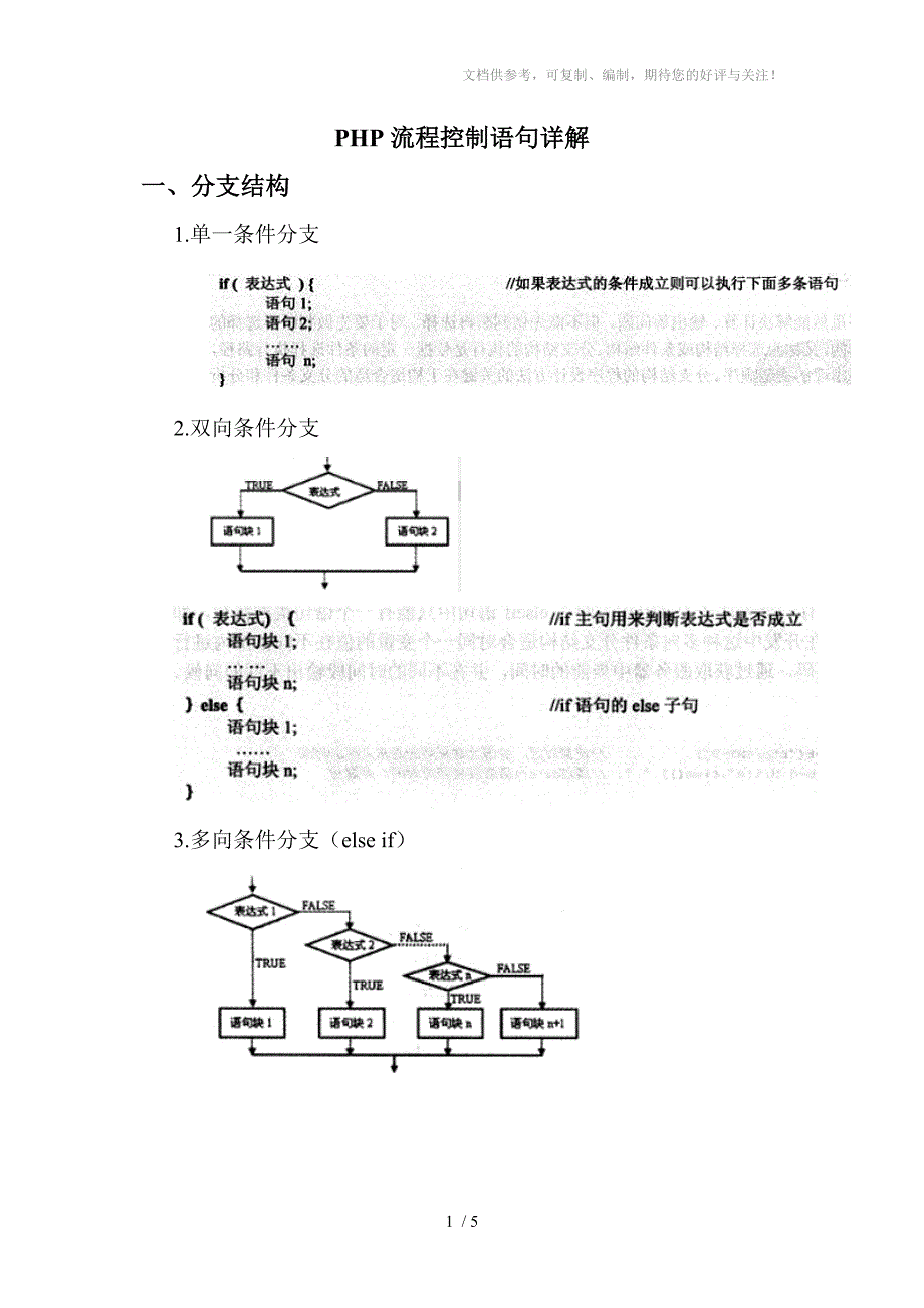 PHP流程控制语句详解_第1页