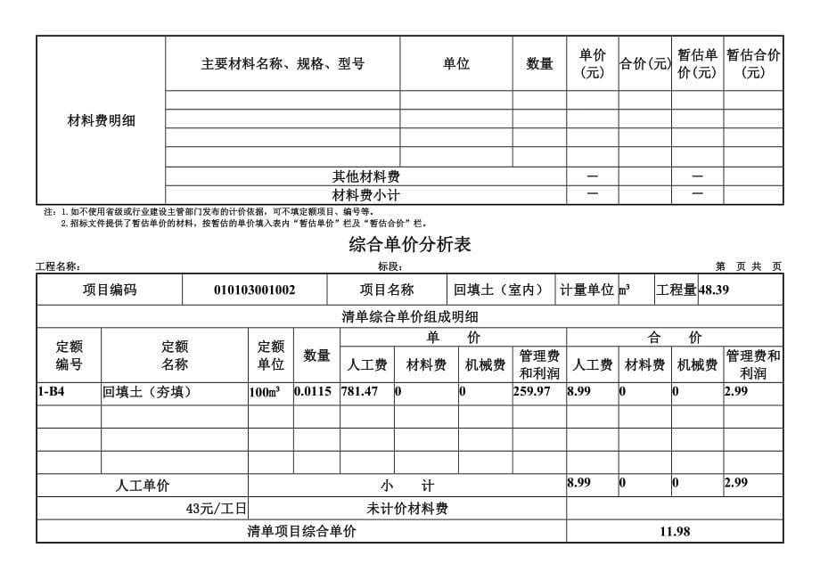 综合单价分析表_第5页