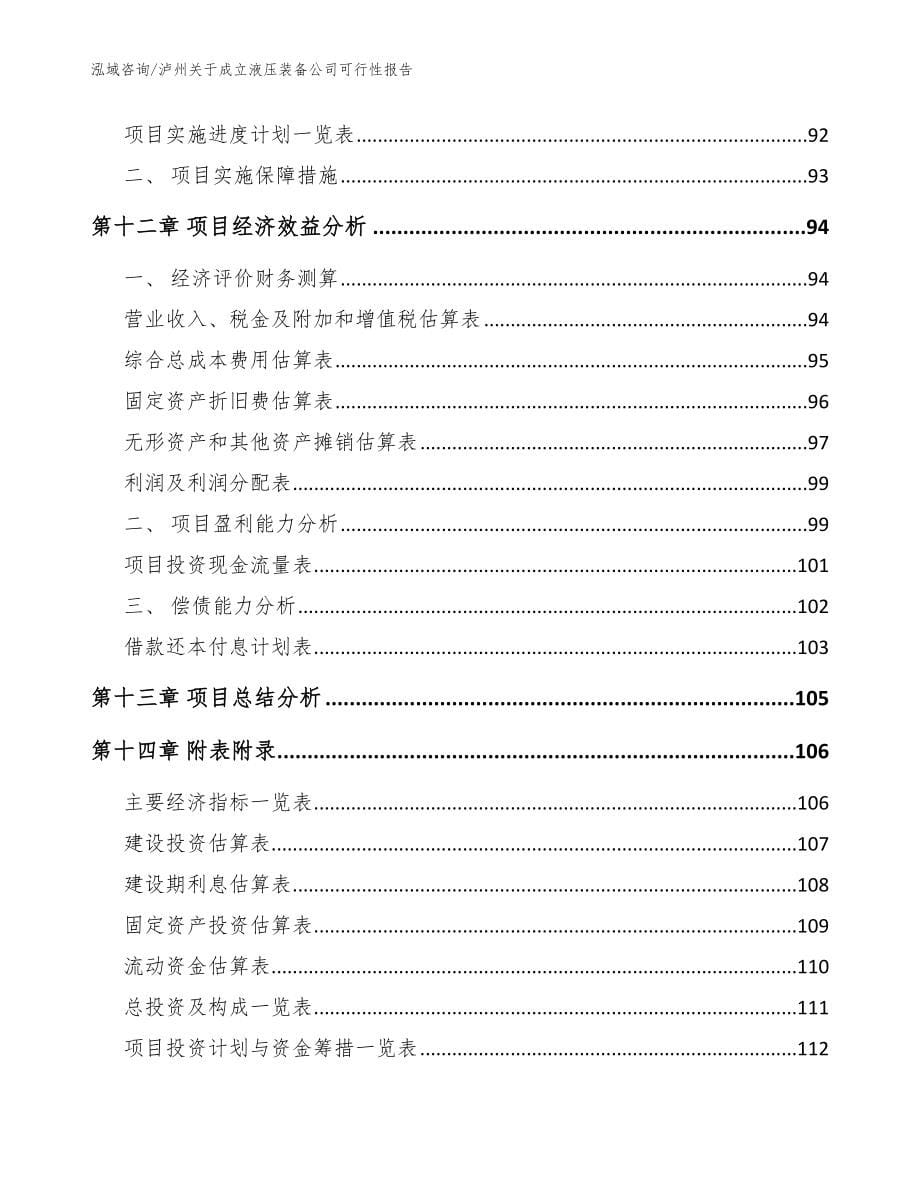 泸州关于成立液压装备公司可行性报告【参考模板】_第5页