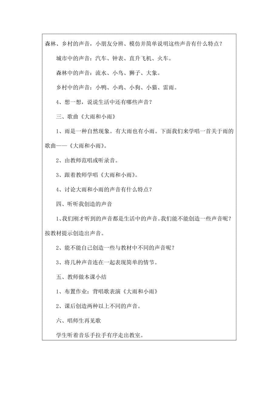 宝坻区中小学课堂教音乐学教案(一上)_第5页