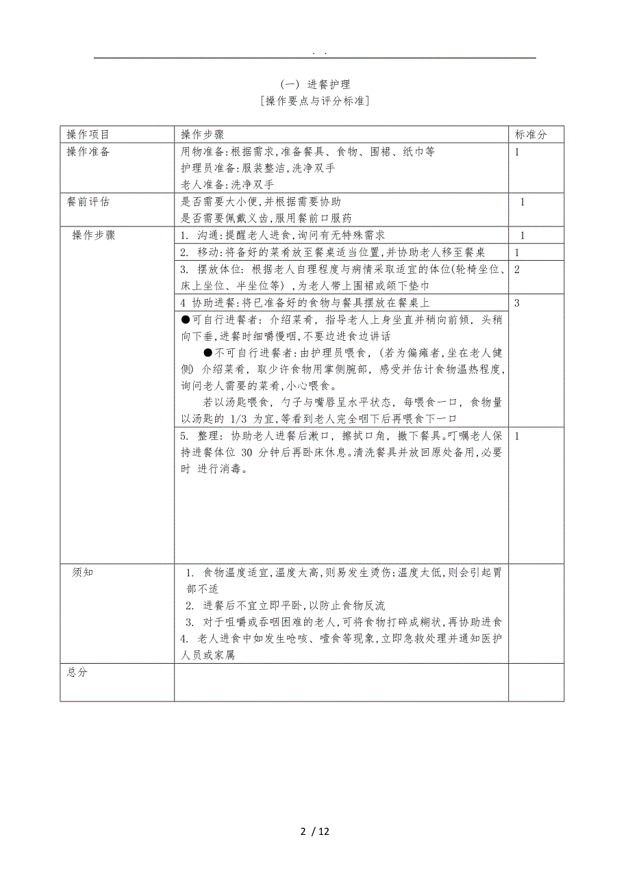 护理_员考试操作评分_第2页