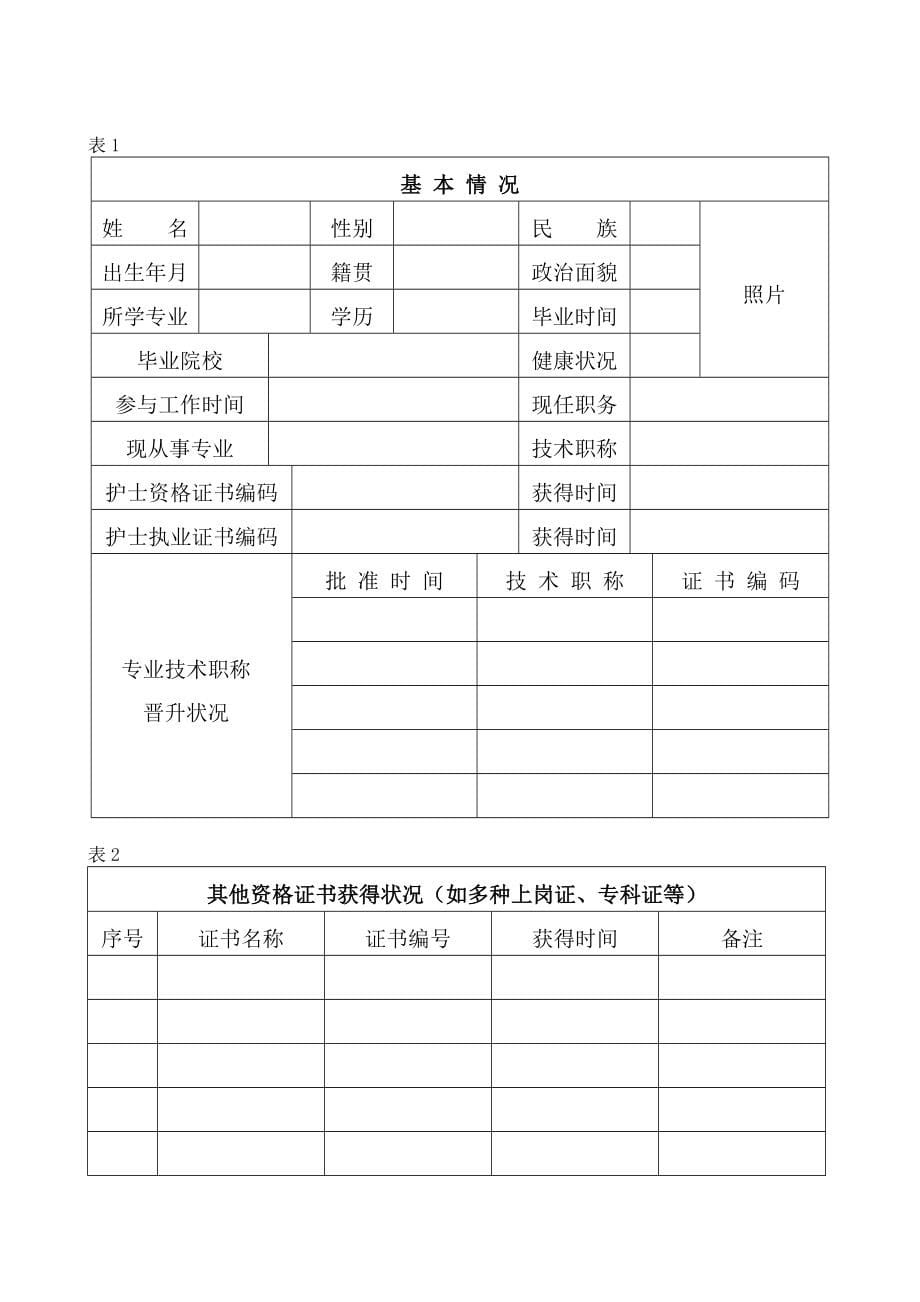 医院护理人员技术档案_第5页