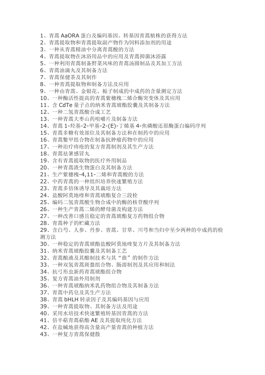 青蒿产品加工工艺技术.doc_第1页