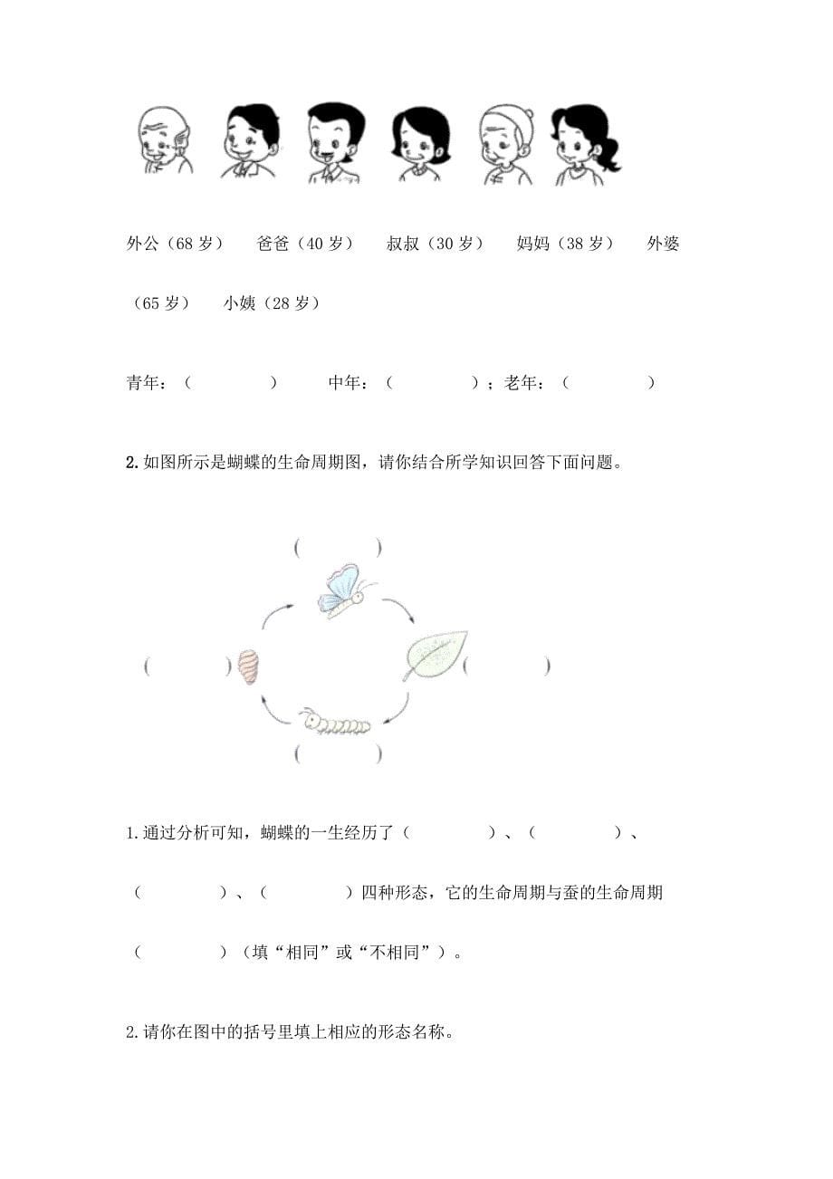 教科版科学三年级下册第二单元《动物的一生》测试卷及参考答案(基础题).docx_第5页