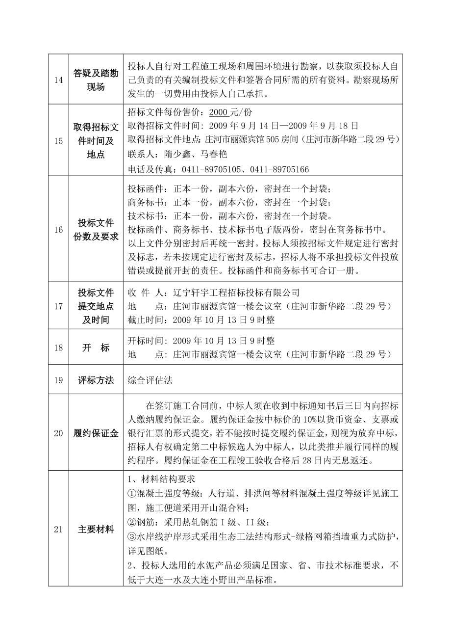 庄河入海口河道治理工程财政定稿913_第5页